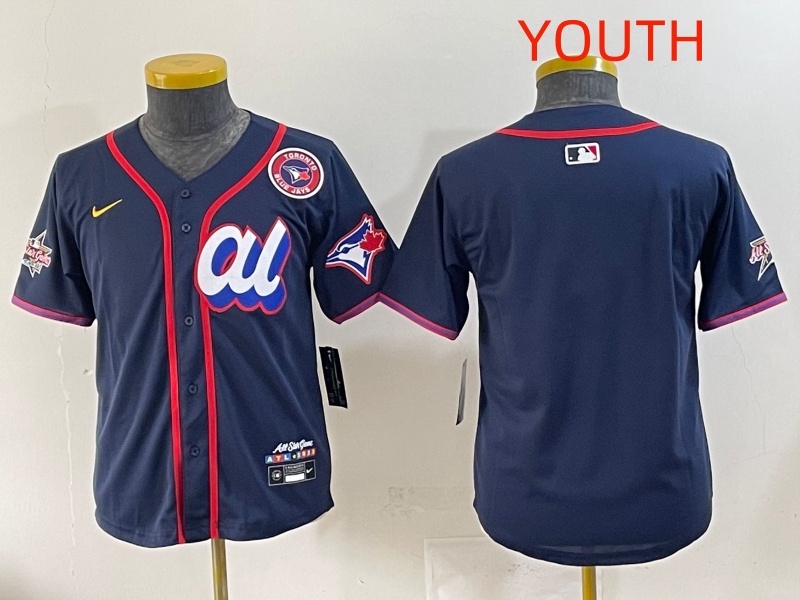 Youth 2025 Toronto Blue Jays blank dark blue 2025 MLB All Star Nike  Jersey style 4->youth mlb jersey->Youth Jersey